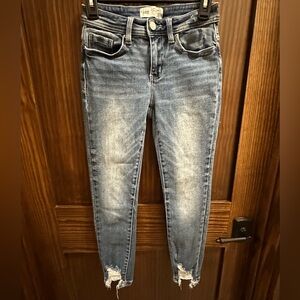 BKE Kid’s Stella Mid Rise Slim Fit Ankle Skinny Faded Blue Jeans